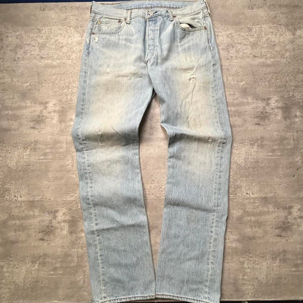 Levi's 501XX Jeans Mens 36x34 Blue Vintage 90s Button Fly Light Wash